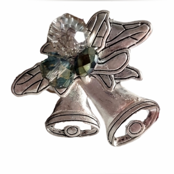 Silver Bells with Iridescent Bead dangles - Picture 12 of 15